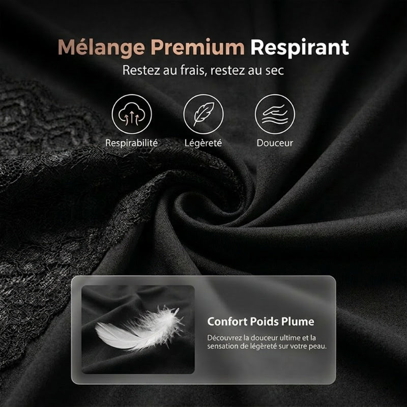 📢🌸👚Offre spéciale d'une durée limitée 68% de réduction💕 Ensemble de vêtements de nuit caraco et short à col en V avec bordure en dentelle