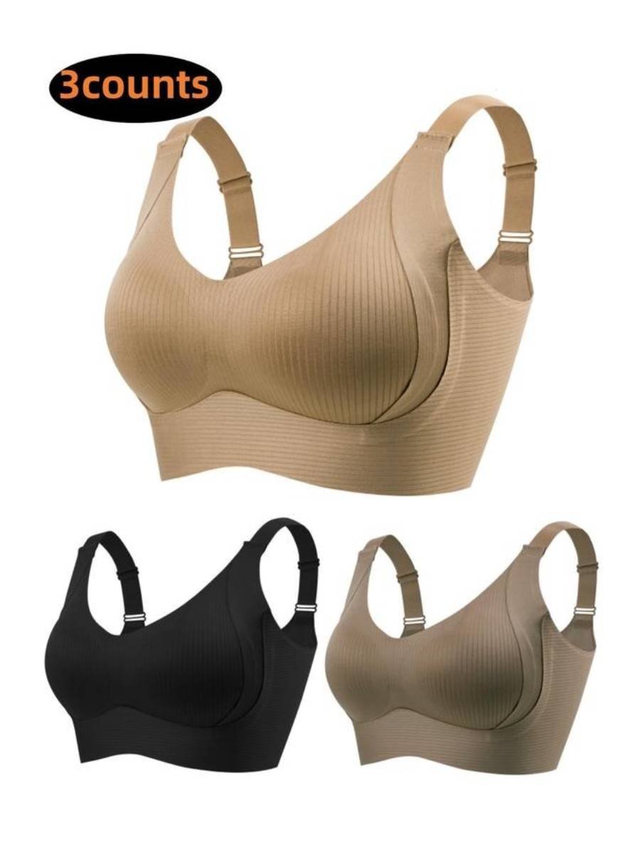 🎁VENTE EXCEPTIONNELLE 2026💕Soutien-gorge sans coutures à rayures subtiles avec soutien en W – Confort et style !