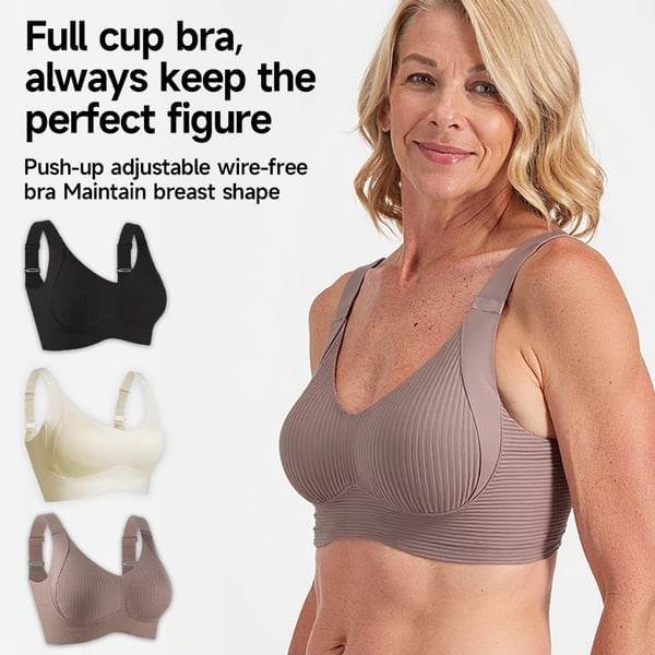 🎁VENTE EXCEPTIONNELLE 2026💕Soutien-gorge sans coutures à rayures subtiles avec soutien en W – Confort et style !