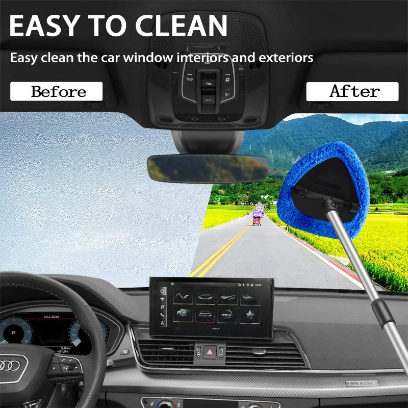 🏠 Kit de nettoyage pour pare-brise de voiture – Extensible et rotatif à 180°
