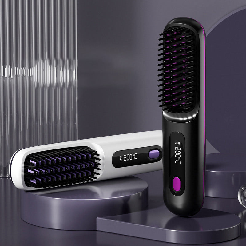🔥 Offre spéciale : 50 % de réduction 💁‍♀️ Peigne lissant chauffant sans fil en céramique