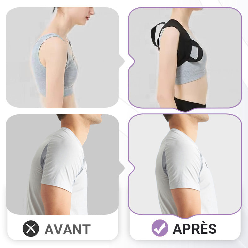 🌟 49% OFF INSTANTANÉ ! 🏆 Correcteur Posture "Tech Magique" - Discret sous les Vêtements, Ajustable et Confortable 💡📦