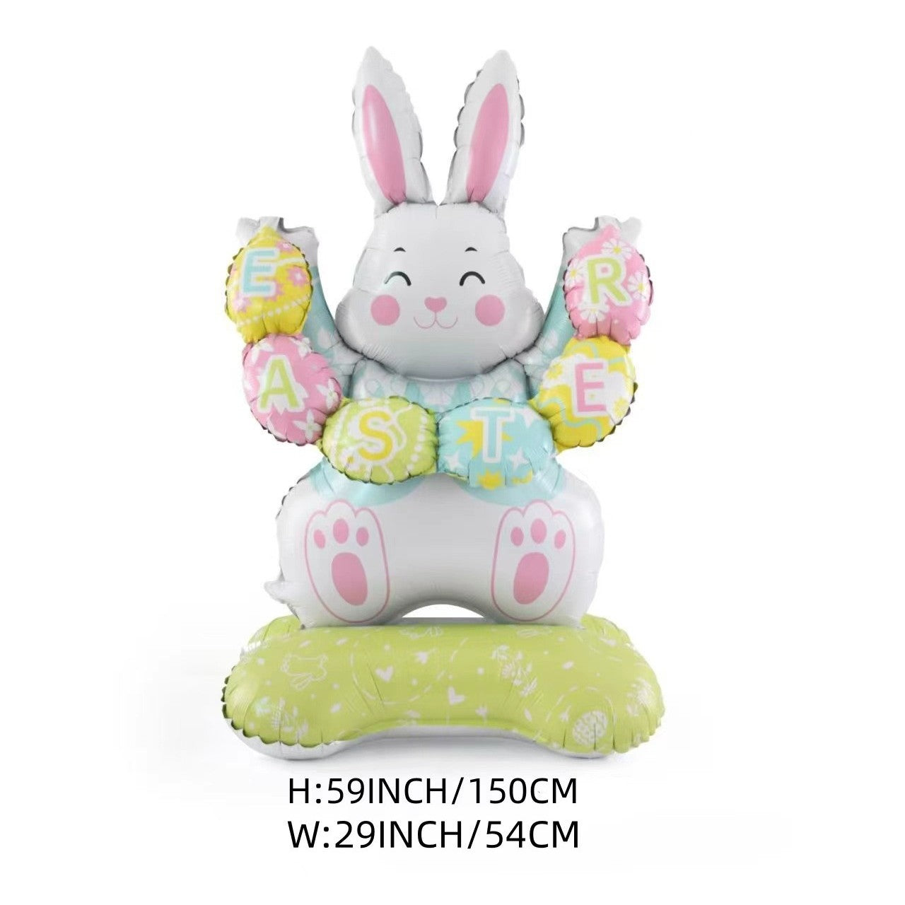 🎁Soldes de Pâques pour les lève-tôt🐰Ballon géant 3D en forme de lapin debout, autoportant, pour une ambiance festive