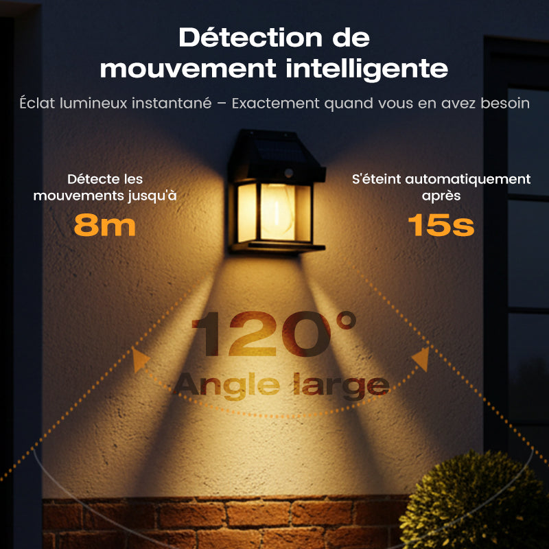 🔥VENTE LIMITÉE 50 % DE RÉDUCTION🔥Applique murale solaire à détecteur de mouvement en tungstène