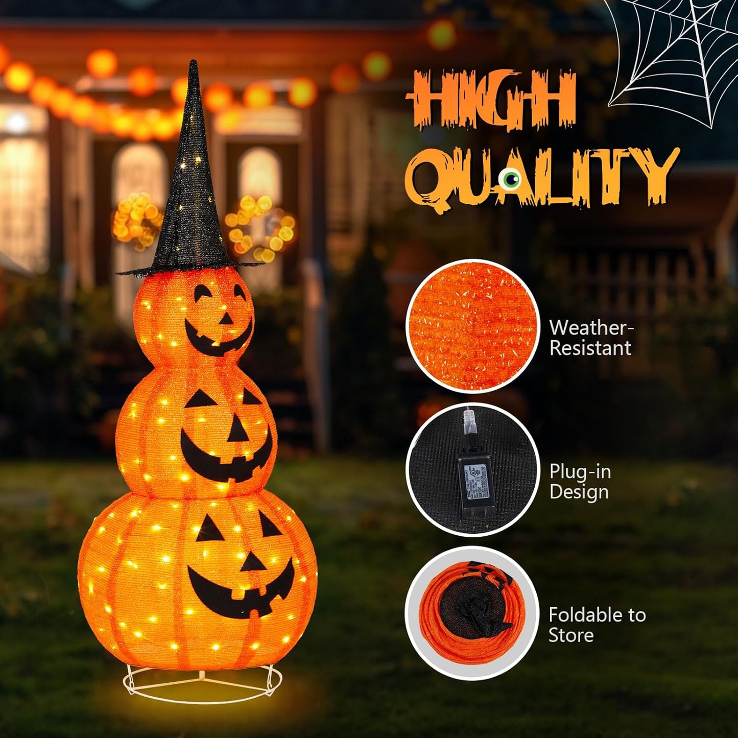 🎃 Vente chaude 50% de réduction 🎃🎃 Décorations de citrouille pliables Halloween
