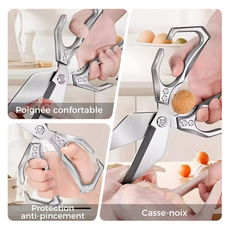 🔥50% de réduction ! Ciseaux de cuisine multifonctionnels et résistants – Acier inoxydable, démontables, anti-adhérents & parfaits pour viande, herbes, crustacés et plus ! 🦐🔪