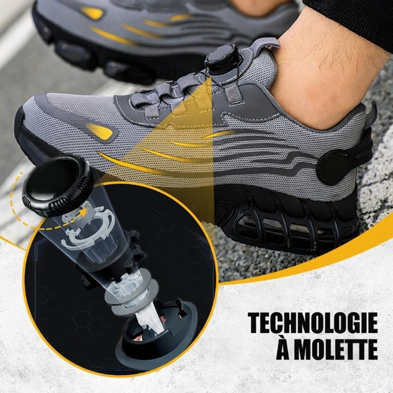 🔥 Spérificatrice gratuite-Unisex Sneakers Élégants Chaussures de sécurité non glissantes avec anti-choquage