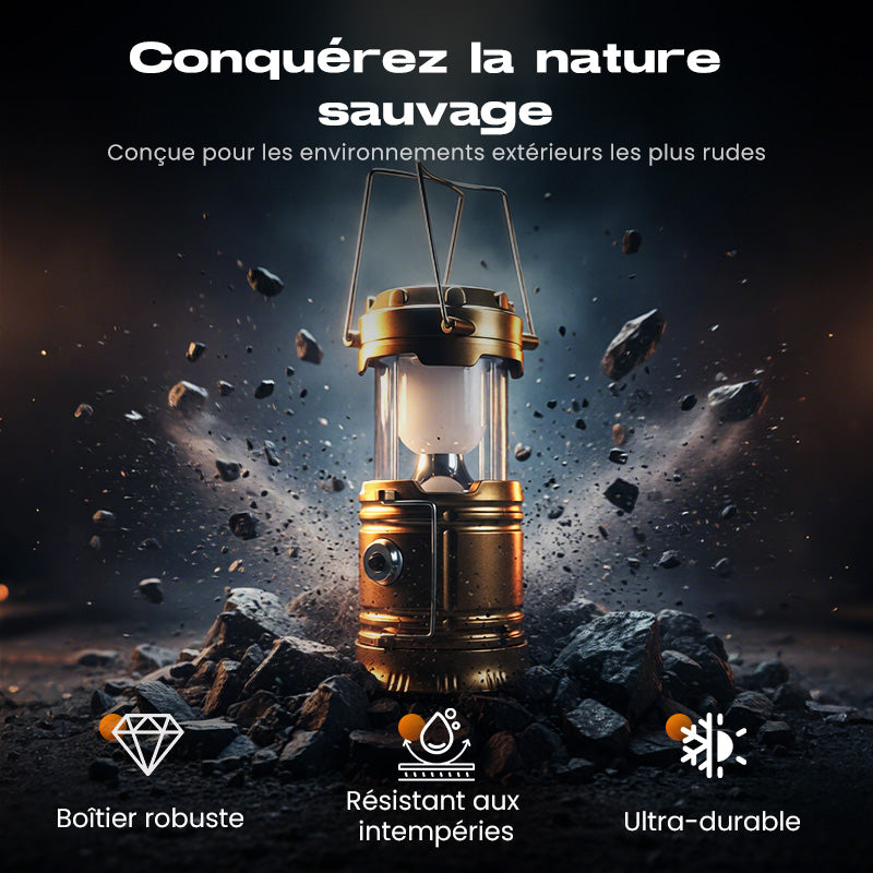 Lampe de camping rétractable à énergie solaire