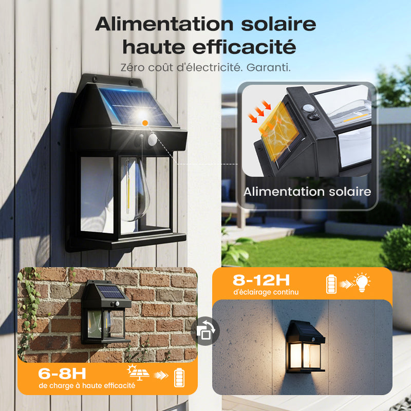 🔥VENTE LIMITÉE 50 % DE RÉDUCTION🔥Applique murale solaire à détecteur de mouvement en tungstène
