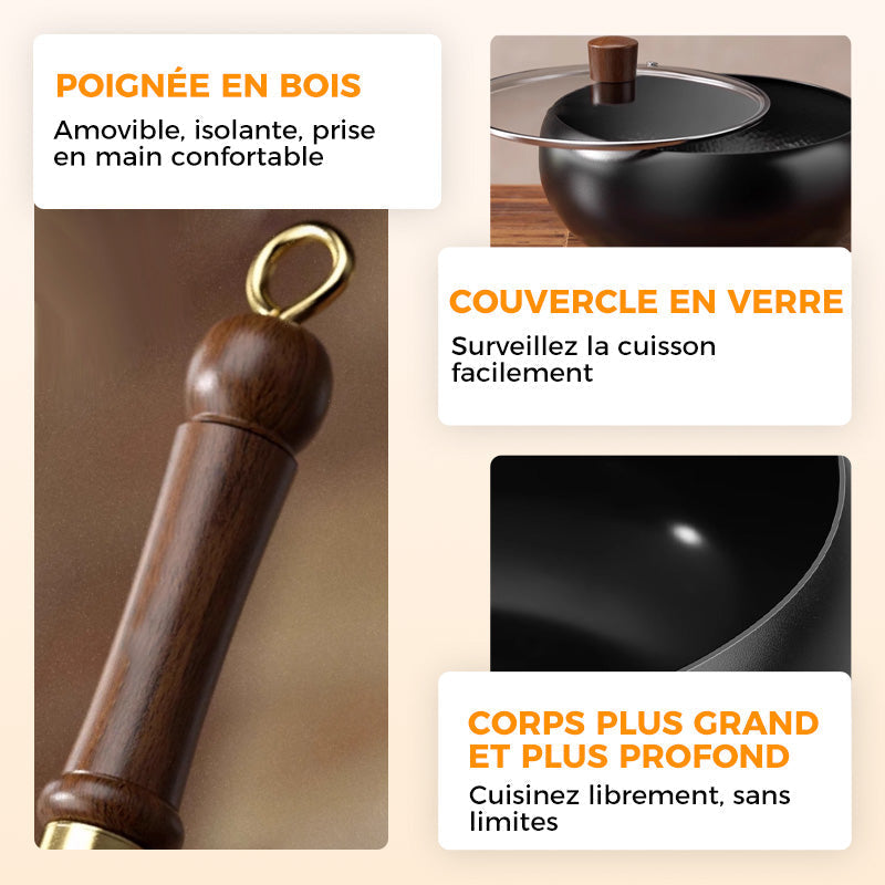 🍳Vente flash🔥Poêle antiadhésive ultra-légère, sans revêtement, en fonte épaisse(🔥55% de réduction)