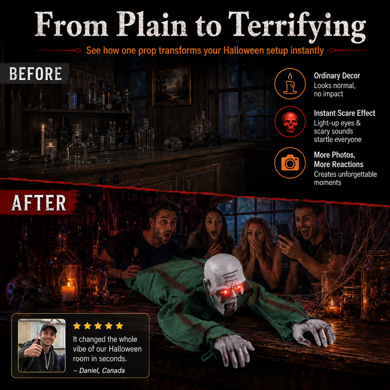 🎉🔥Livraison gratuite🔥Fantôme rampant, figurine d'horreur pour Halloween