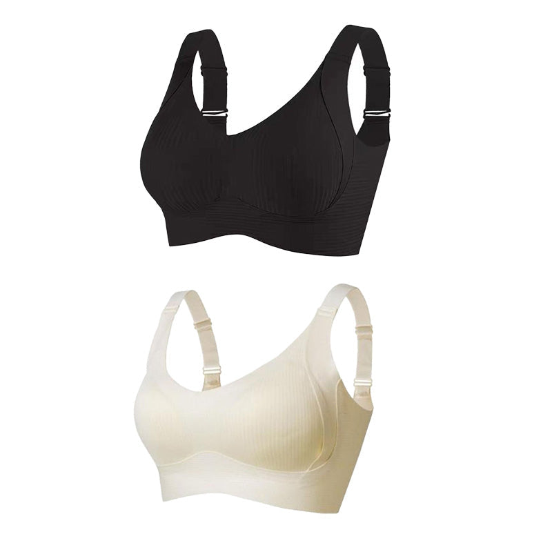 🎁VENTE EXCEPTIONNELLE 2026💕Soutien-gorge sans coutures à rayures subtiles avec soutien en W – Confort et style !