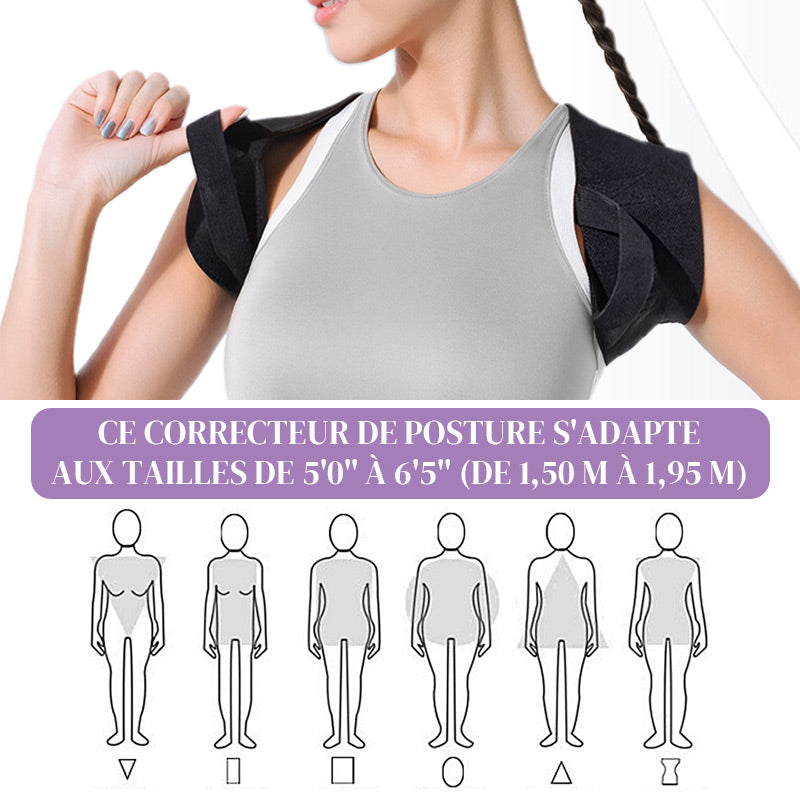 🌟 49% OFF INSTANTANÉ ! 🏆 Correcteur Posture "Tech Magique" - Discret sous les Vêtements, Ajustable et Confortable 💡📦