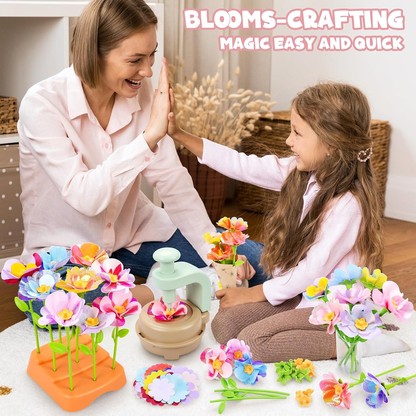 🔥Dernier jour de soldes 50 % DE RÉDUCTION🔥Bouquets de fleurs en tissu Jouets - Créez votre bouquet de fleurs,  Activité éducative Cadeaux d'anniversaire pour enfants d'âge préscolaire