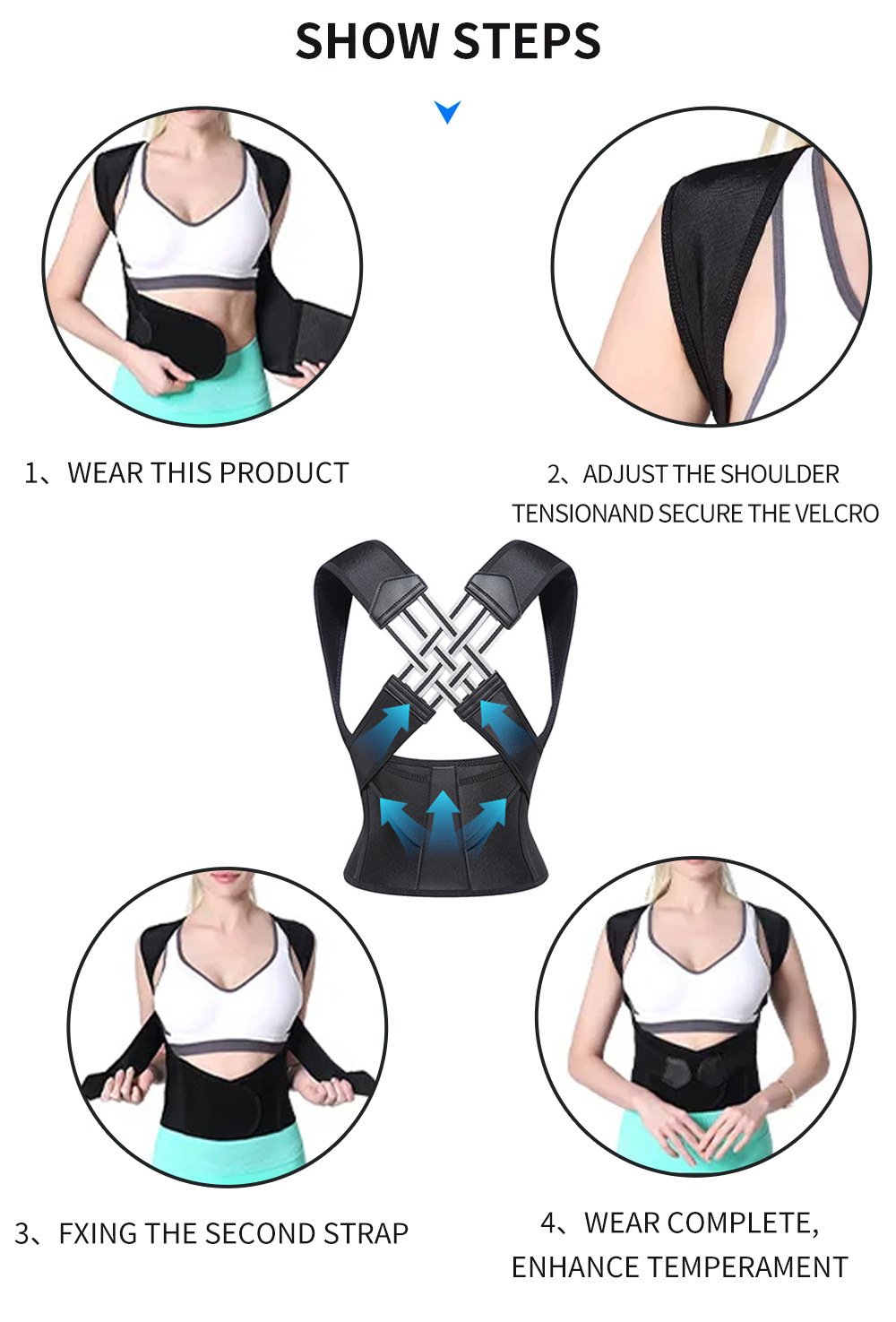 Correcteur de posture pour le dos et les épaules