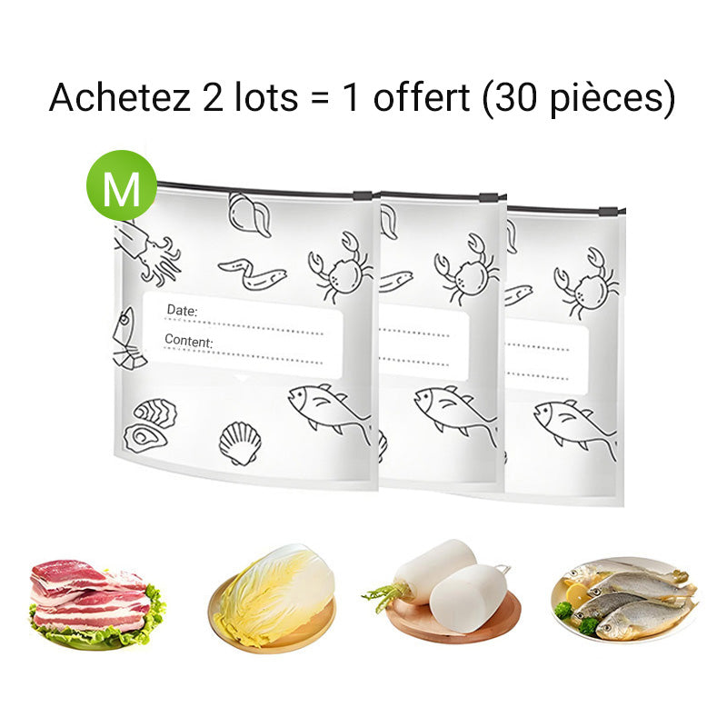 🥢Sac de Conservation en Aluminium Reutilisable et Fermable🌍Parfait pour Stocker et Protéger Vos Aliments!
