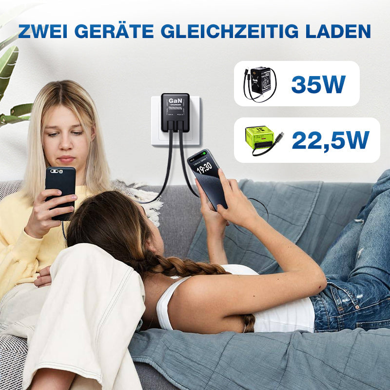 Station de recharge rapide USB-C avec câble rétractable – Utilisation universelleStation de recharge rapide USB-C avec câble rétractable – Utilisation universelle