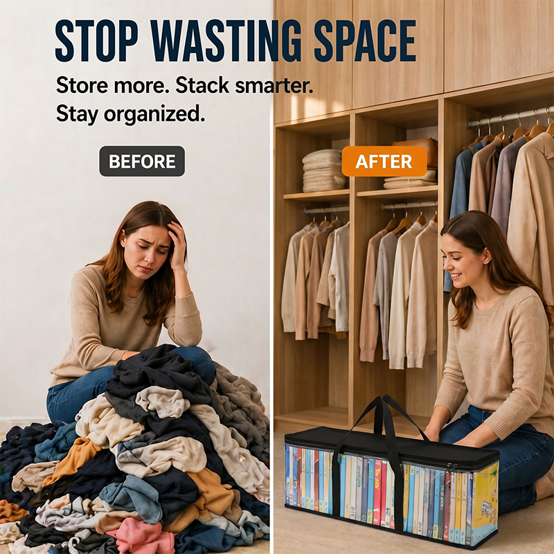 🔥Offre à durée limitée : 49 % de réduction ! 📦Grand sac de rangement en plastique transparent, solide et épais, idéal pour les vêtements, les déménagements et le stockage