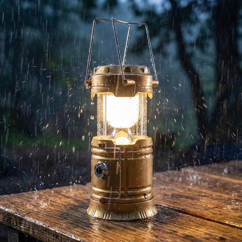 Lampe de camping rétractable à énergie solaire