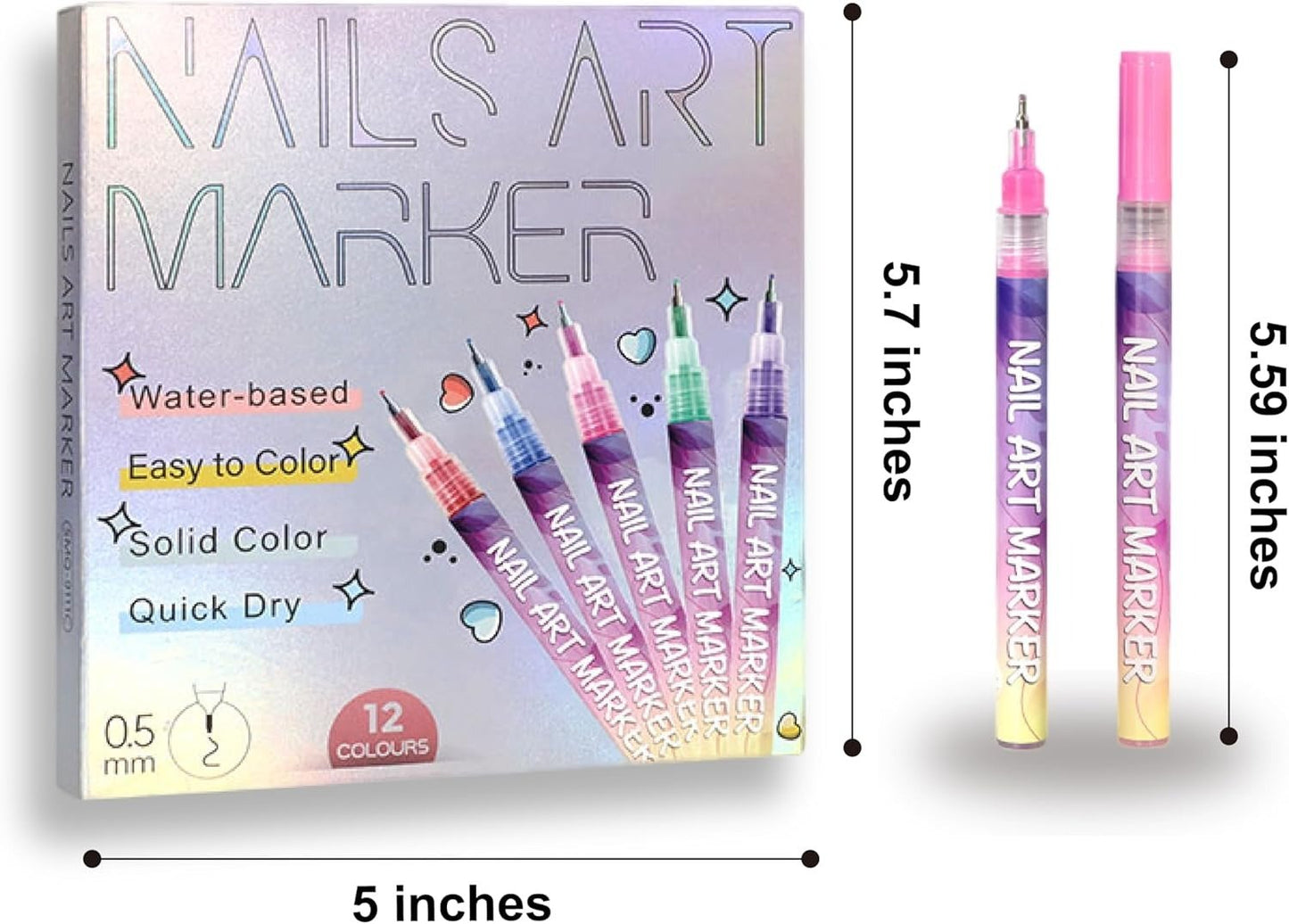 🎨 50% DE RÉDUCTION! ⏳ Coffret de 12 Stylos pour Nail Art – Créations Précises et Élégantes ✨