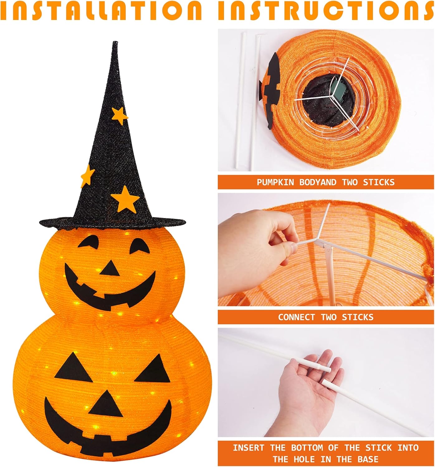 🎃 Vente chaude 50% de réduction 🎃🎃 Décorations de citrouille pliables Halloween
