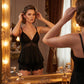 📢🌸👚Offre spéciale d'une durée limitée 68% de réduction💕 Ensemble de vêtements de nuit caraco et short à col en V avec bordure en dentelle