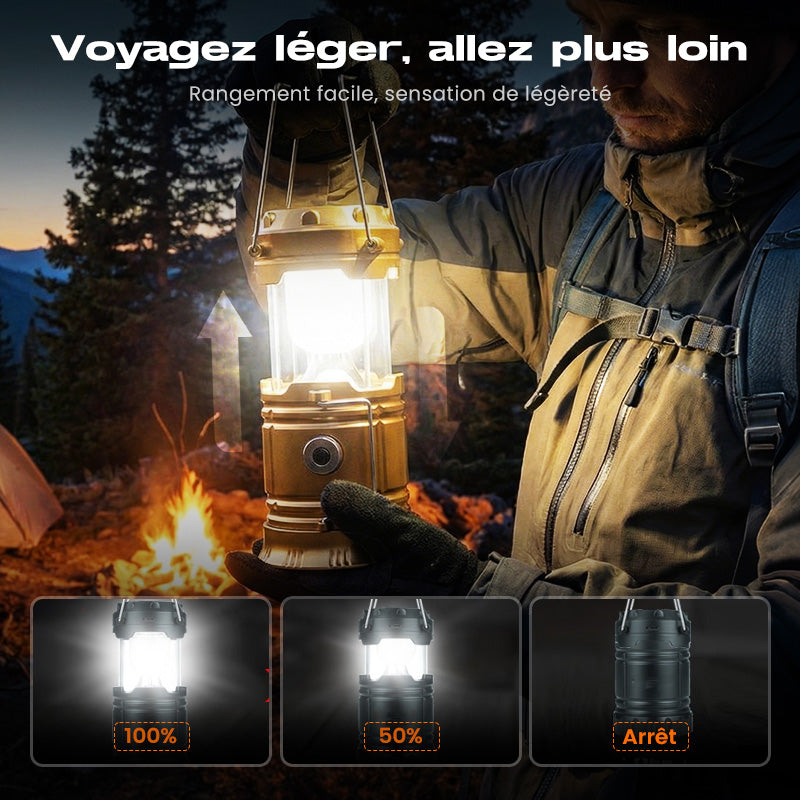 Lampe de camping rétractable à énergie solaire