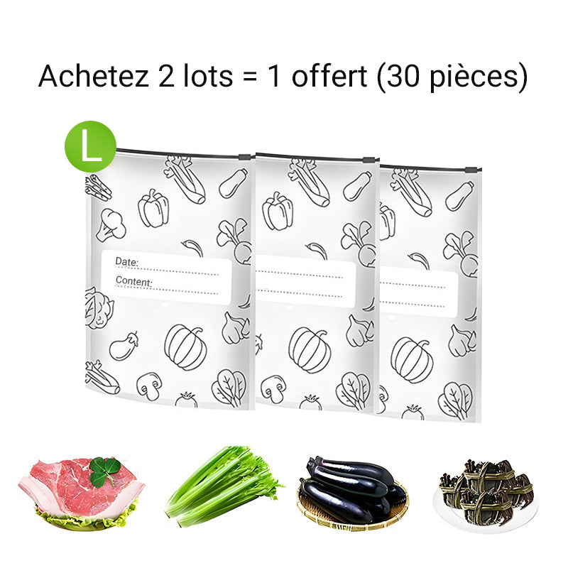 🥢Sac de Conservation en Aluminium Reutilisable et Fermable🌍Parfait pour Stocker et Protéger Vos Aliments!