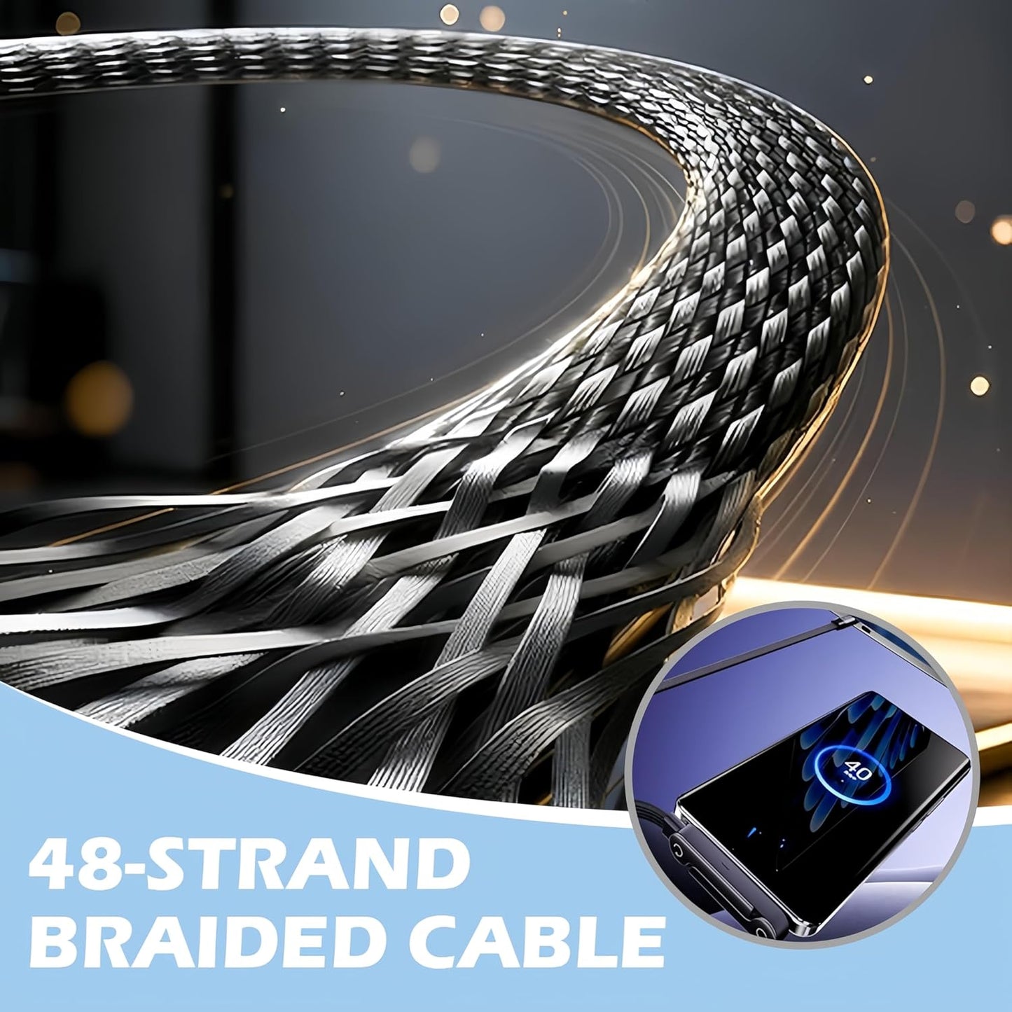 🔥Édition 2026 améliorée - Support de recharge rapide à deux parties avec câble🔥Adaptateur de recharge rapide avec support de téléphone pliable à 360°