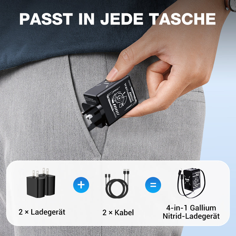 Station de recharge rapide USB-C avec câble rétractable – Utilisation universelleStation de recharge rapide USB-C avec câble rétractable – Utilisation universelle