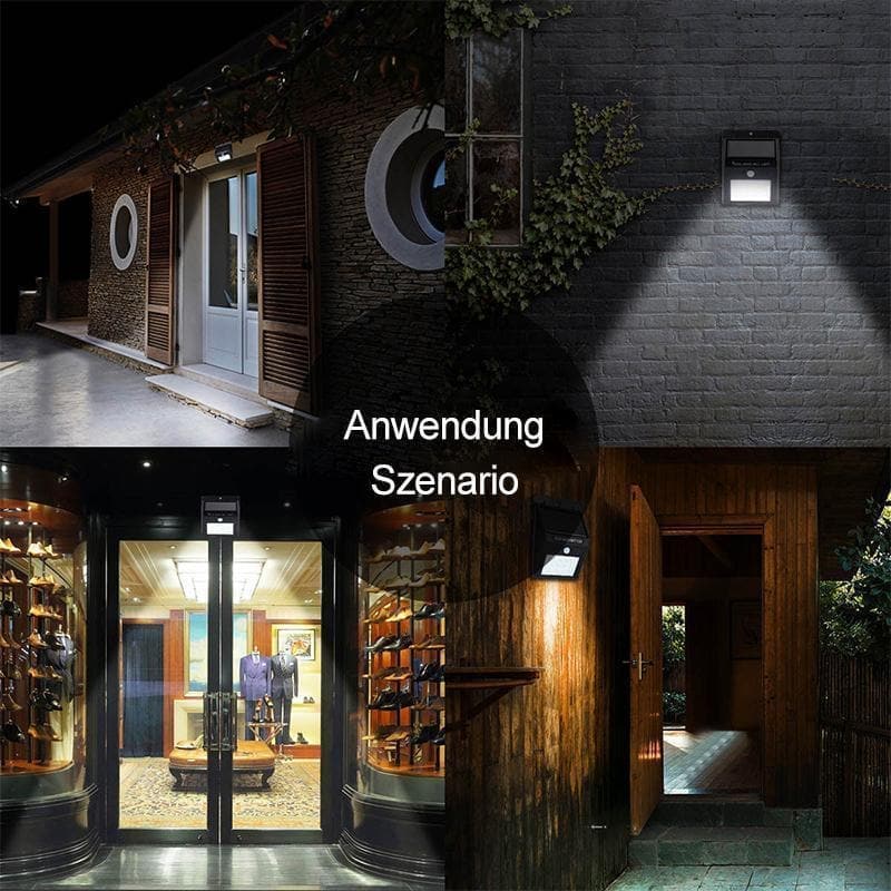 140 lampes solaires LED à l'extérieur, applique murale super lumineuse avec détecteur de mouvement