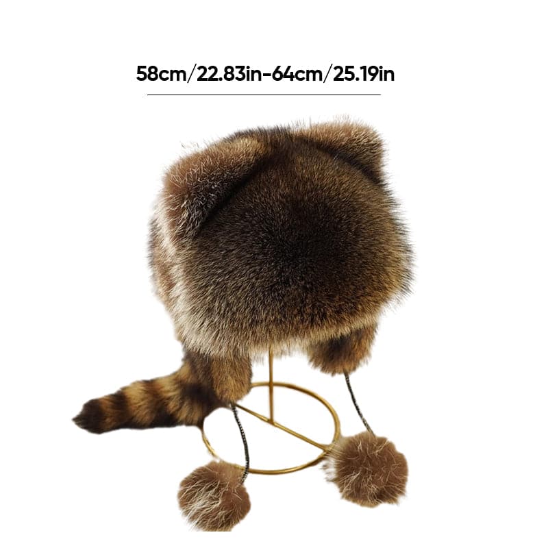 ✨ 50 % DE RÉDUCTION MAINTENANT ! ✨Chapeau en peluche parent-enfant avec fausse queue de raton laveur