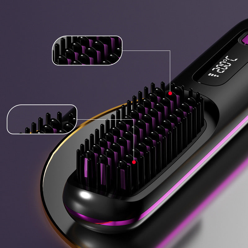 🔥 Offre spéciale : 50 % de réduction 💁‍♀️ Peigne lissant chauffant sans fil en céramique