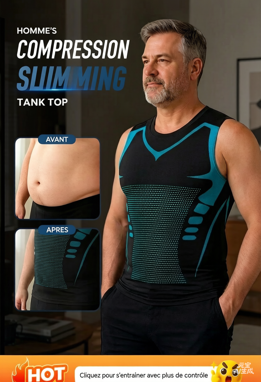 🌀🍃 OFFRE LIMITÉE 50% DE RÉDUCTION! Gilet Amincissant Ionique pour Homme – Compression Rafraîchissante et Légère, Totalement Invisible, Affine le Torse pour Une Allure Plus Nette ❄️✅