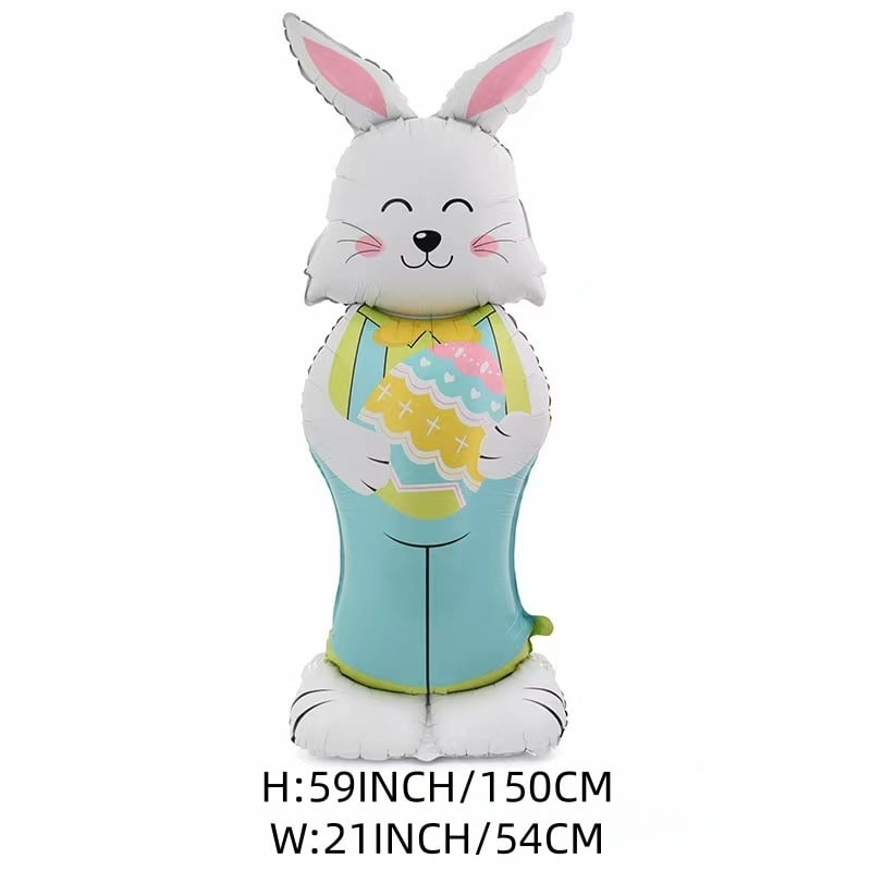 🎁Soldes de Pâques pour les lève-tôt🐰Ballon géant 3D en forme de lapin debout, autoportant, pour une ambiance festive