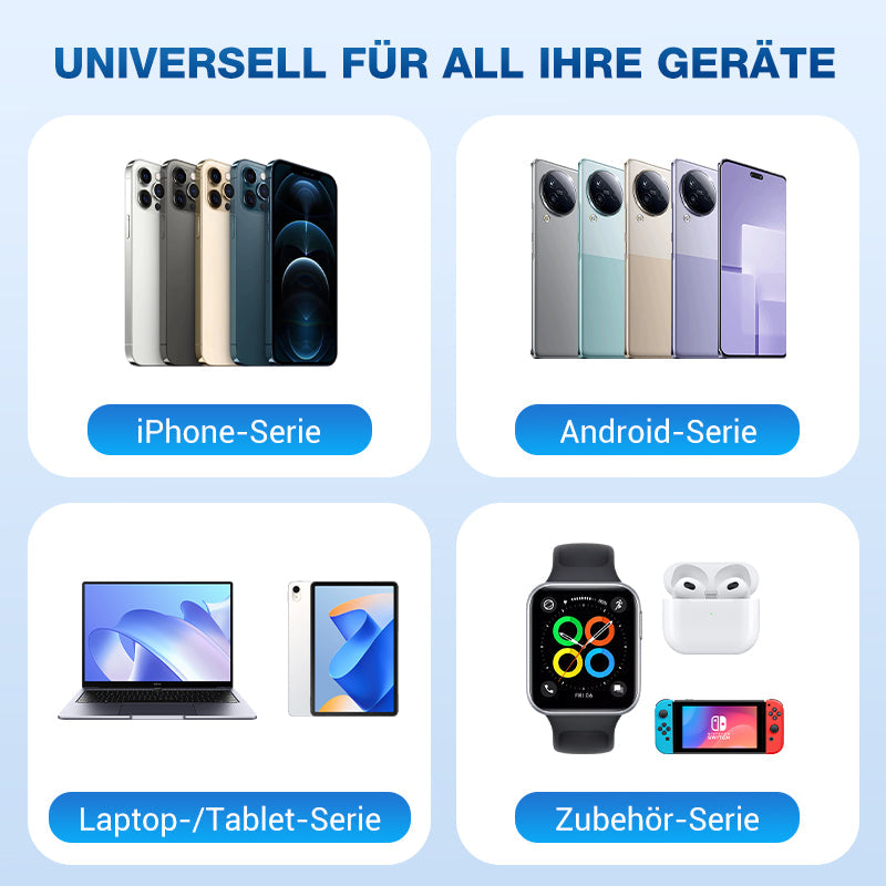 Station de recharge rapide USB-C avec câble rétractable – Utilisation universelleStation de recharge rapide USB-C avec câble rétractable – Utilisation universelle