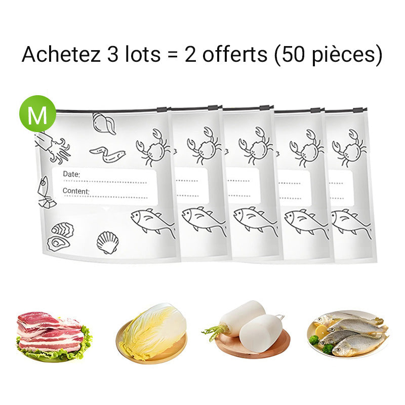 🥢Sac de Conservation en Aluminium Reutilisable et Fermable🌍Parfait pour Stocker et Protéger Vos Aliments!