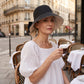 Chapeau de Soleil Femme à Larges Bords avec Nœud