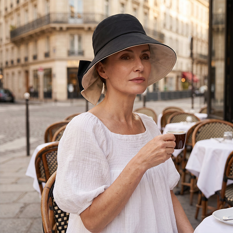 Chapeau de Soleil Femme à Larges Bords avec Nœud