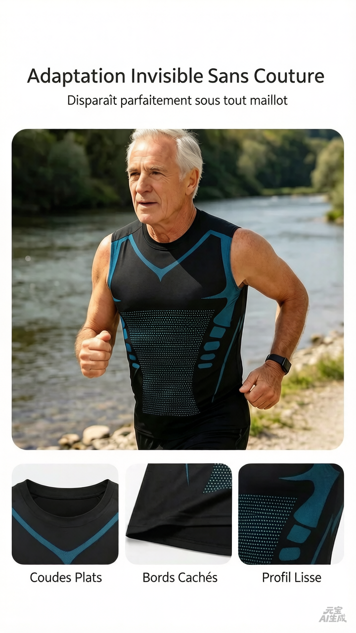 🌀🍃 OFFRE LIMITÉE 50% DE RÉDUCTION! Gilet Amincissant Ionique pour Homme – Compression Rafraîchissante et Légère, Totalement Invisible, Affine le Torse pour Une Allure Plus Nette ❄️✅