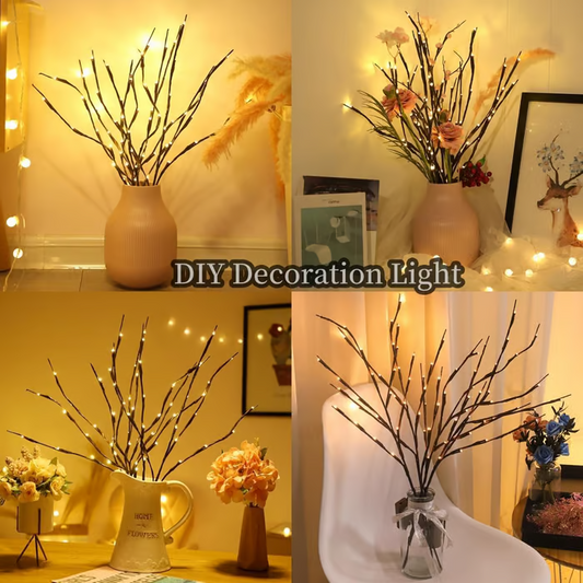 🌟Lumières LED en forme de branche de saule à piles