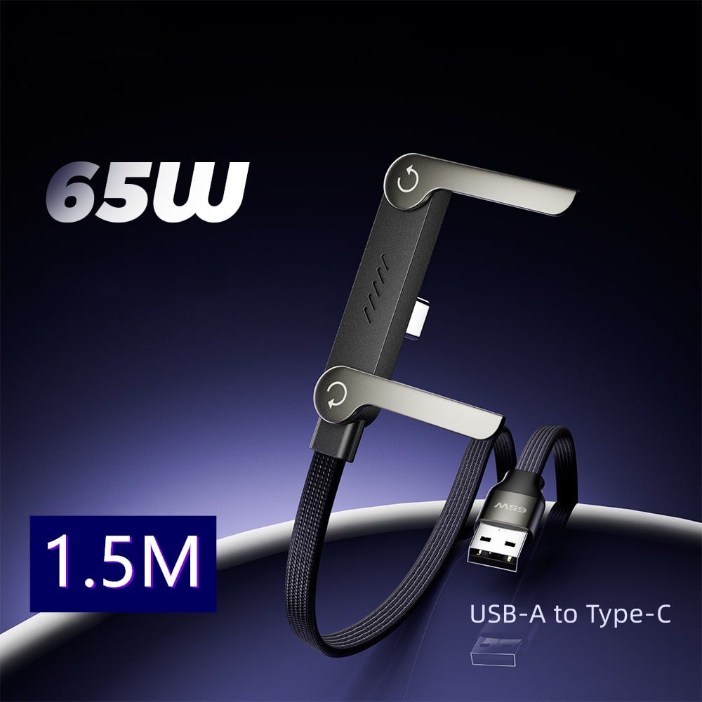 Câble de charge rapide tressé 2 en 1 avec support de téléphone intégré