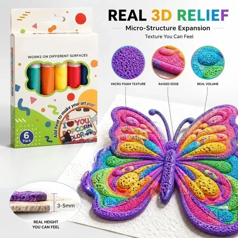 🎄 ACHETEZ-EN 3, PAYEZ-EN 2 🖊️ Stylos Bubble Popcorn 3D — Dessins Gonflés Magiques