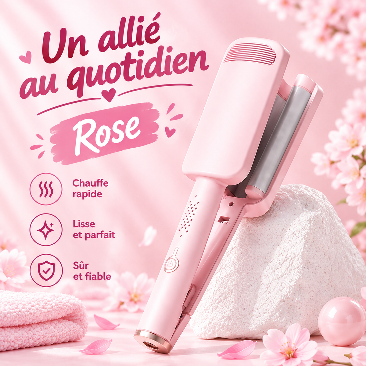 ⏰⌛Aujourd'hui seulement : 50 % de réduction !🎁🪮 Fer à boucler 32 mm pour des ondulations souples et volumineuses – 4 réglages de température