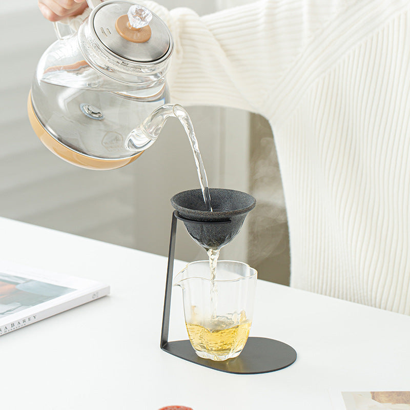 Filtre à thé et à café avec support - Ensemble de filtration professionnel : céramique microperforée + support stable