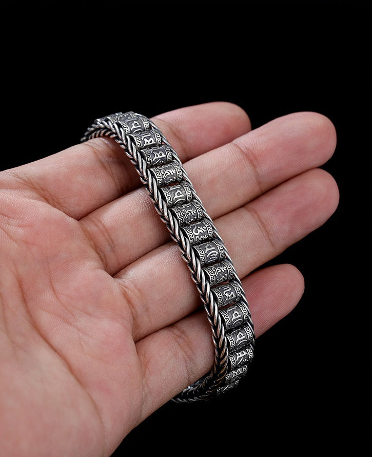 💎 50% DE RÉDUCTION ! 💎 Bracelet Roue de Prière Tibétaine – Argent 925, Porte-Bonheur & Cadeau Saint-Valentin