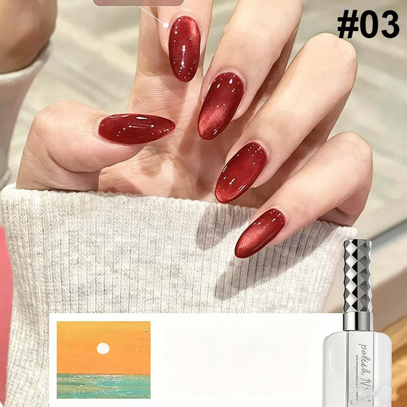 ❤Simple et facile à réaliser, vous pouvez créer votre propre nail art❤Vernis gel scintillant effet œil de chat