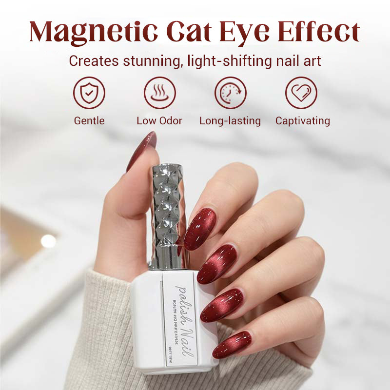 ❤Simple et facile à réaliser, vous pouvez créer votre propre nail art❤Vernis gel scintillant effet œil de chat