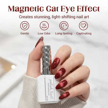 ❤Simple et facile à réaliser, vous pouvez créer votre propre nail art❤Vernis gel scintillant effet œil de chat