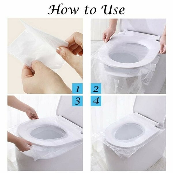 👍Faites attention à l'hygiène et à la santé✅Housse de siège de toilette jetable en plastique biodégradable📢📢50 % de réduction！！！